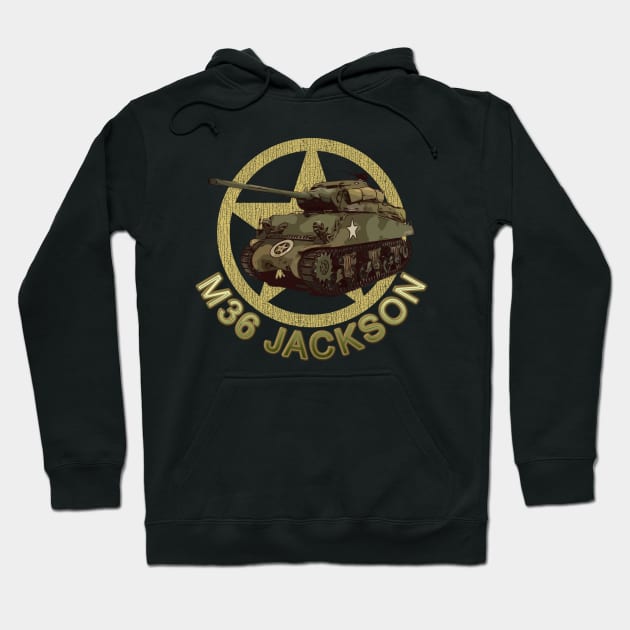 M36 Jackson WW2 American Tank Destroyer Hoodie by F&L Design Co.